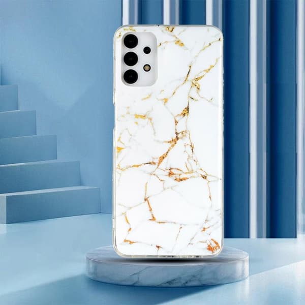 Marble Samsung Galaxy A13 4G Etui - Hvid White