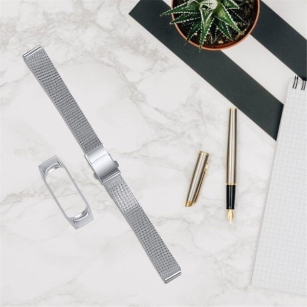 Xiaomi Mi Band 7 milanese stainless steel watch strap - Silver Silvergrå