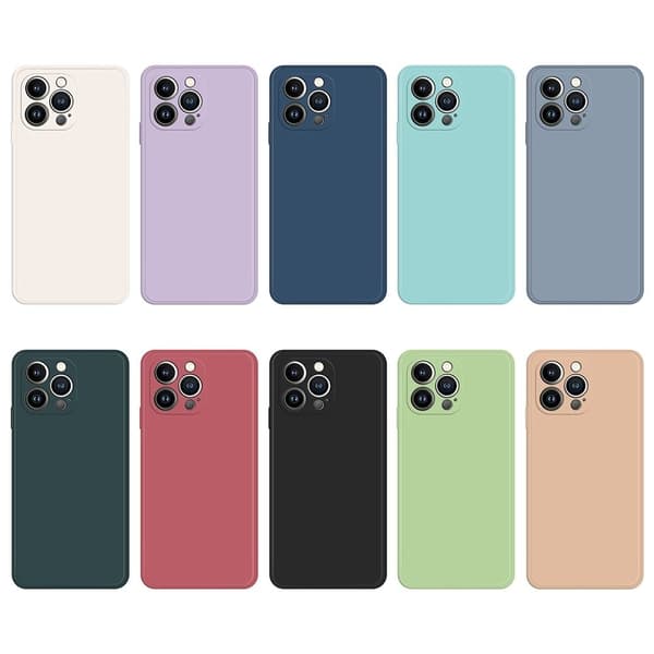 iPhone 13 Pro Max 6,7 tommer Straight Edge Cell telefonbagcover Rubberized Flexible Phone Case med mikrofiberforing - Sort Black