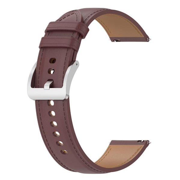 20 mm universal urrem i koskind med syninger - Mørkebrun Brown