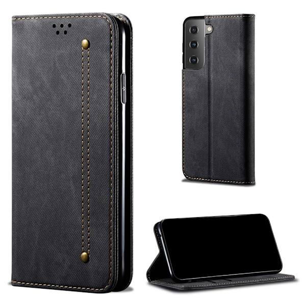 Jeans Samsung Galaxy S21 FE Flip Etui - Sort Black