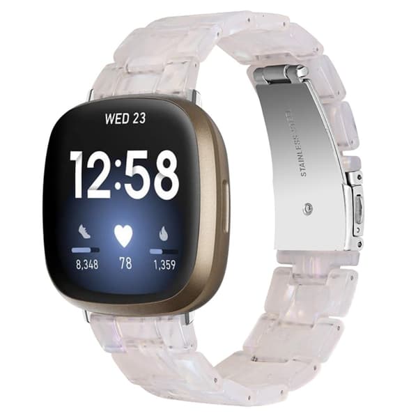 Fitbit Sense / Versa hartsityylinen kellonhihna - Simpukka Valkoinen White
