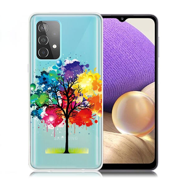 Deco Samsung Galaxy A32 5G etui - farverigt træ Multicolor