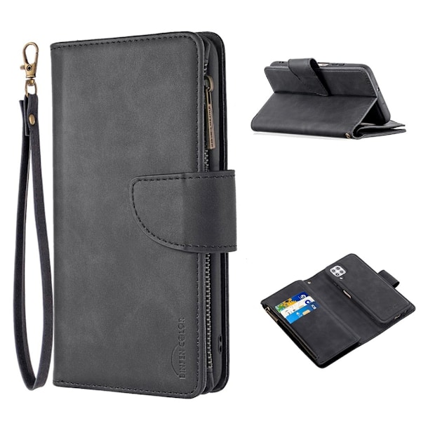 Premium Wallet Huawei P40 Lite / Nova 6 SE Etui - Sort Black