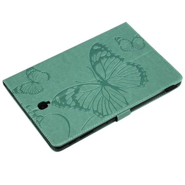 Samsung Galaxy Tab S4 läderfodral med fjärilsavtryck - Turkos Grön