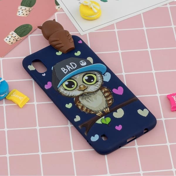 Cute 3D Samsung Galaxy A10 / M10 deksel - Mann Owl Multicolor