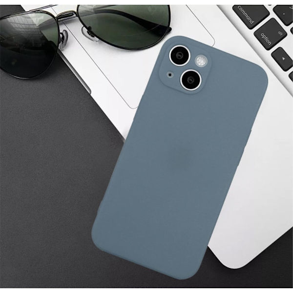 iPhone 15 Straight Edge Phone Case Drop Resistant Flexible Precise Cutout Protective Cover - Lavendelgrå Silver grey