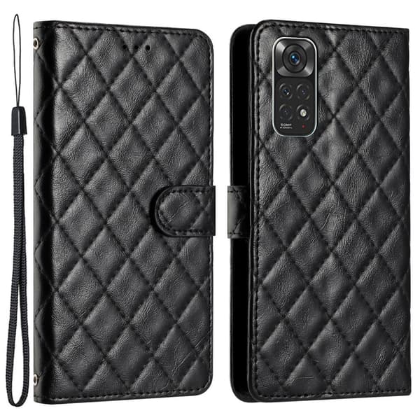 Toimiva rombinen lompakkokotelo Xiaomi Redmi Note 11S / Xiaomi Redmi Note 11 - Musta Black