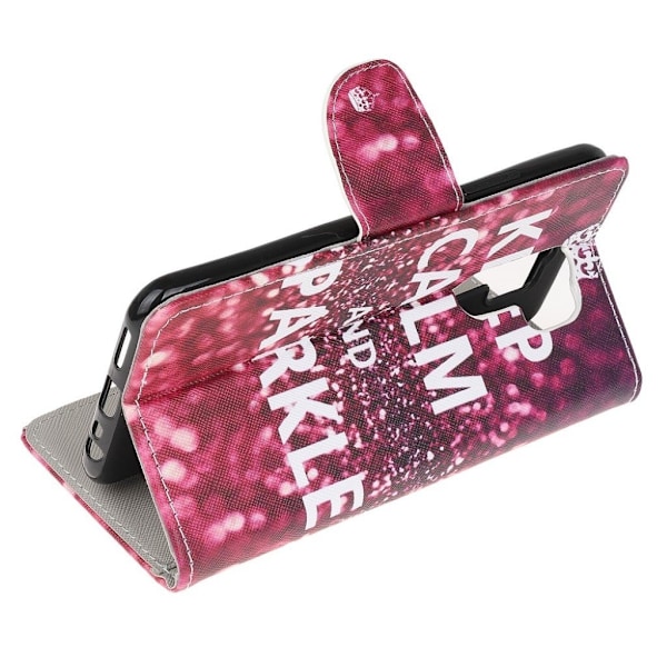 Wonderland Xiaomi Redmi 9 Flip etui - Keep calm og sparkle Red