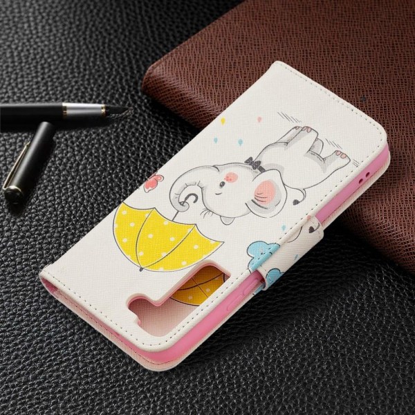 Wonderland Samsung Galaxy S22 Flip Etui - Paraply og Elefant Multicolor