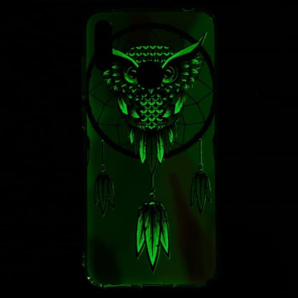 Huawei Y7 2019 Selvlysende Etui - Drømmefanger Med Ugle Multicolor