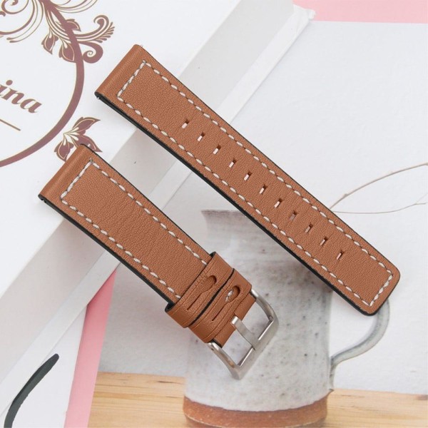 Ticwatch 2 / E / C2 cowhide genuine leather watch strap - Brown Brun