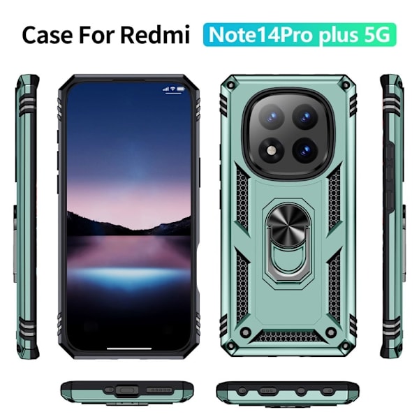 Bofink Combat Xiaomi Redmi Note 14 Pro Plus 5G cover - Sortliggrøn Green