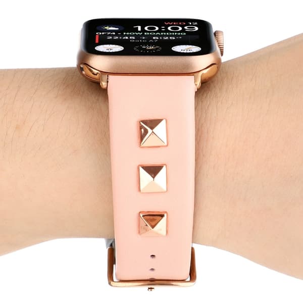 Apple Watch Series 8 (41mm) rem i ægte læder - Lyserød / Lyserød Pink