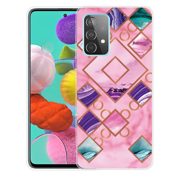 Marble Samsung Galaxy A33 5G Etui - Rose i Diamant Former Multicolor