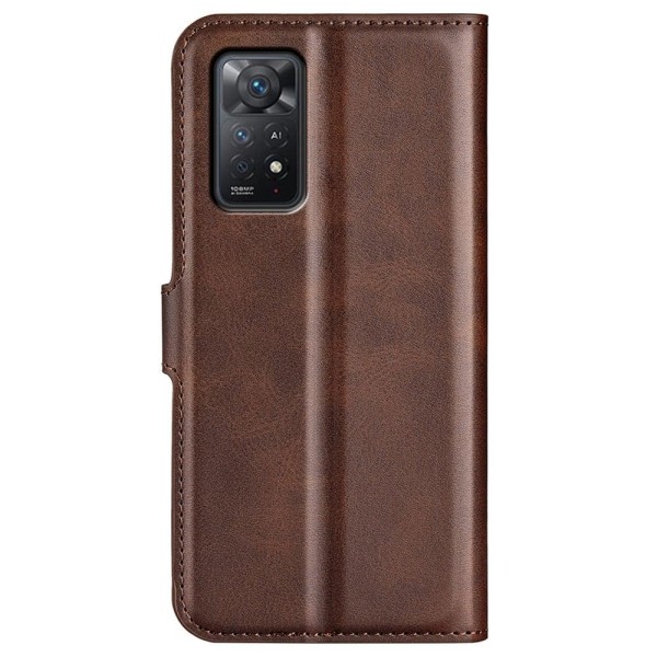 Xiaomi Redmi Note 11S 5G / Xiaomi Redmi Note 11 Pro nahkainen lompakokkotelo - Ruskea Brown