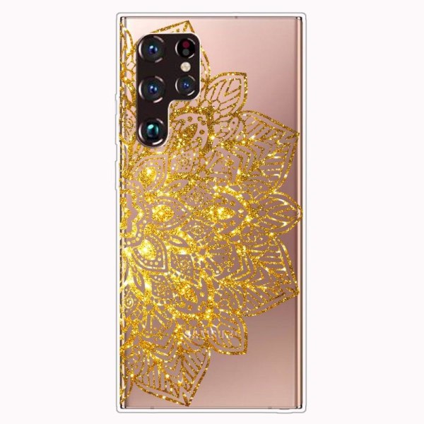 Glitter Samsung Galaxy S22 Ultra cover - Gyldne Glitterblade Gold