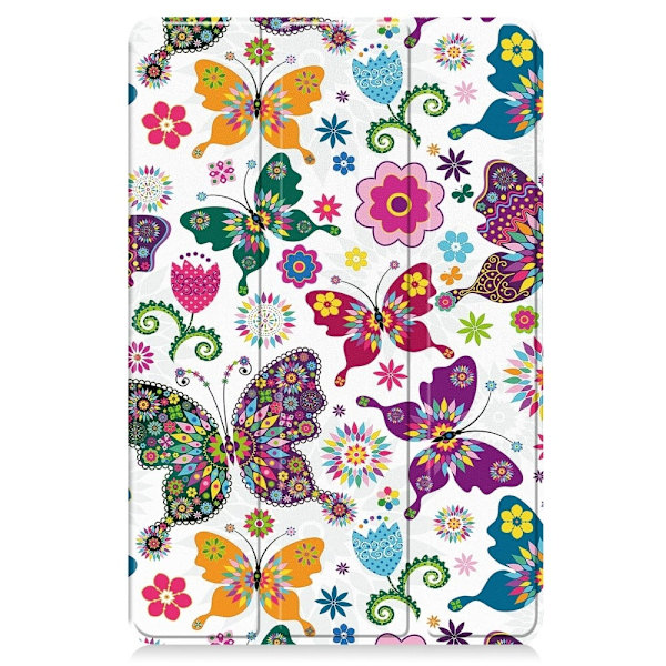 Amazon Fire Max 11 mønster tri-fold læder etui - Farverige Sommerfugle Multicolor