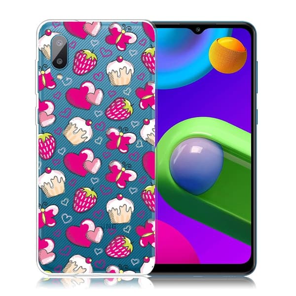 Deco Samsung Galaxy M02 / Samsung Galaxy A02 kotelot - Kakku Ja Mansikka Multicolor