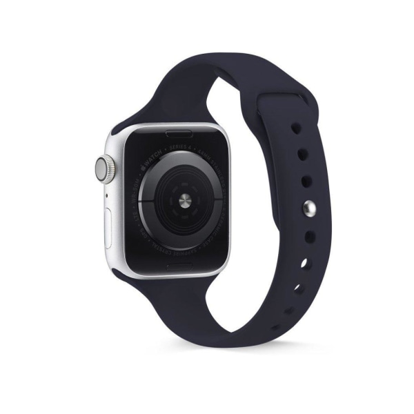 Apple Watch Series 5 44mm smal silikone urrem - Mørkeblå Blue