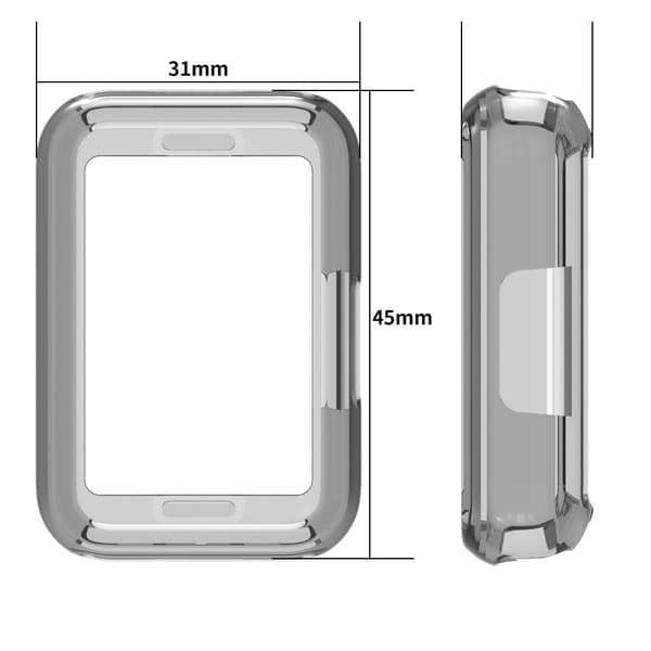 Samsung Galaxy Fit3 Smart Watch skyddsfodral Flexibelt klockfodral - Transparent Blå Blå