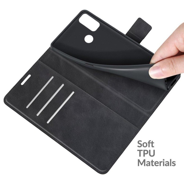 Wallet-style Læder Etui til Alcatel 1l (2021) - Sort Black