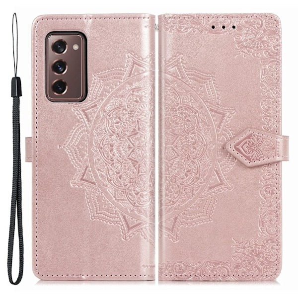 Mandala läder Samsung Galaxy Z Fold2 5G fodral - Rosa Rosa