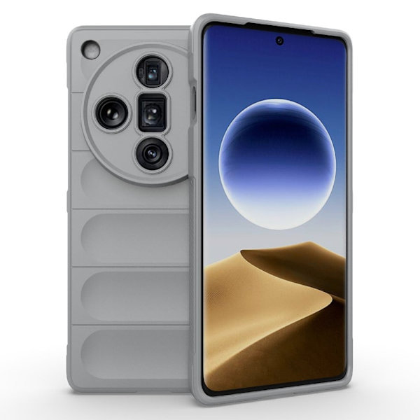 Mjukt greppformat Oppo Find X7 Ultra skal - Ljusgrå Silvergrå