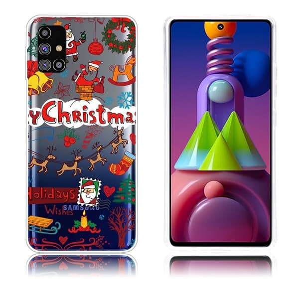 Juletaske til Samsung Galaxy M51 - Juleklistermærker Multicolor