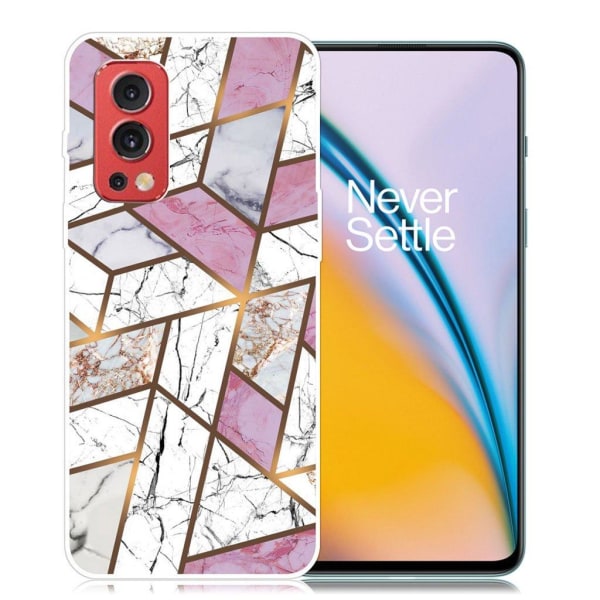 Marble OnePlus Nord 2 5G Suojakotelo - Rose / Valkoinen / Harmaa Multicolor