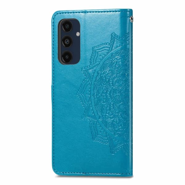 Mandala Samsung Galaxy A16 etui i lær - Blå Blue