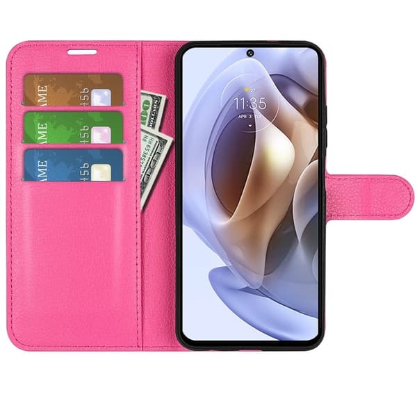 Classic Motorola Moto G31 Flip Etui - Rose Pink
