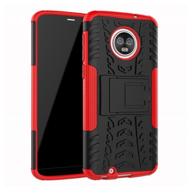 Motorola Moto G6 mobilskal hårdplast TPU material skyddande utfä Röd