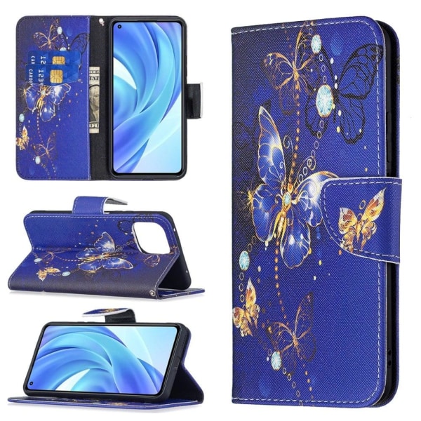 Wonderland Xiaomi 11 Lite 5g Ne / Mi 11 Lite 5g / 11 Lite Flip Etui - Lilla Sommerfugl Purple