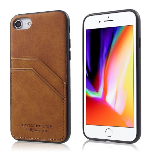 iPhone 7 / 8 læderetui i retrostil - Brun Brown