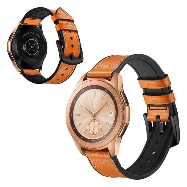 Samsung Galaxy Watch (42mm) holdbar læder Læder Urrem - Orange Orange