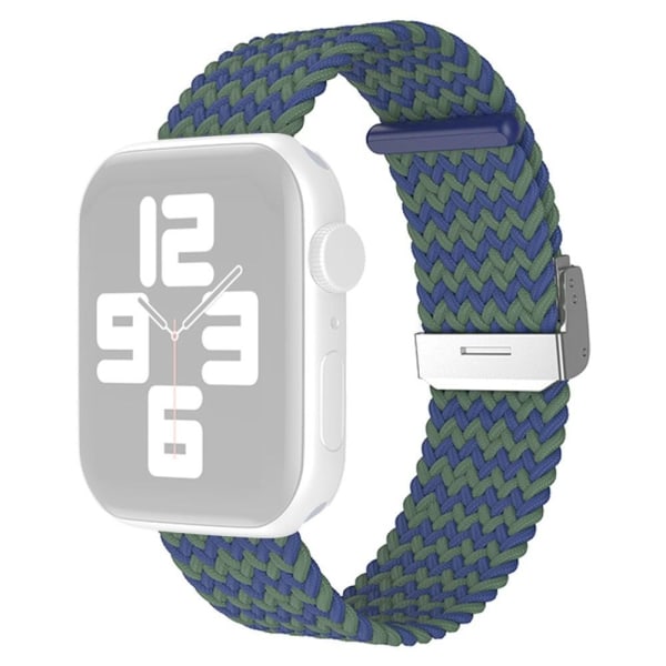 Apple Watch (45mm) cool nylon watch strap - W / Blue Green Grön