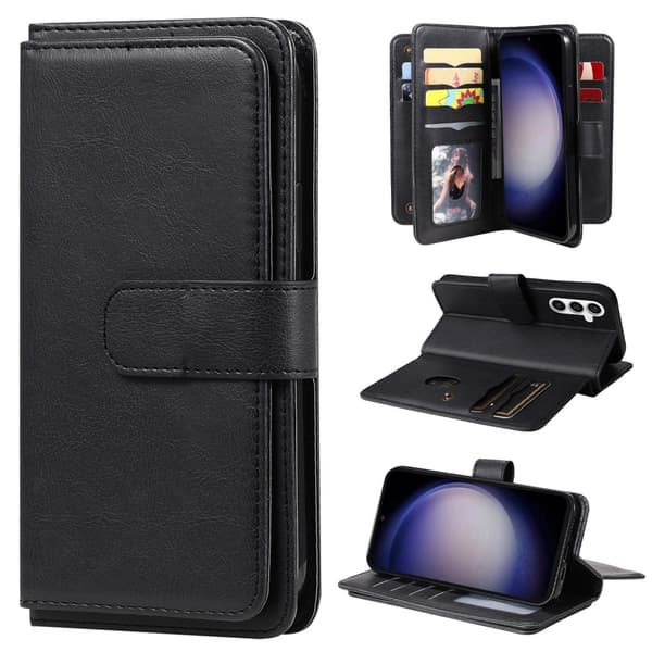 10-slot Pung Etui til Samsung Galaxy S23 Fe - Sort Black