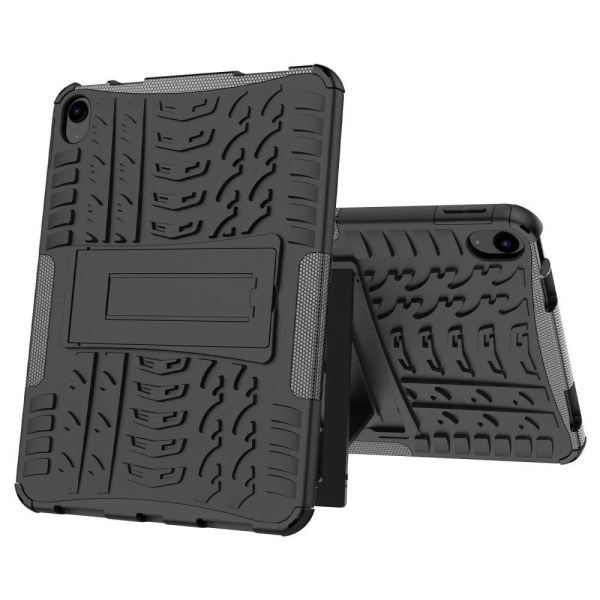 Däckmönstrat kickstand-fodral för iPad 10.9 (2022) - Svart Svart