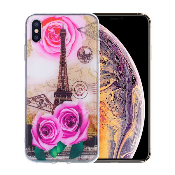 iPhone Xs Max ultratyndt mønstret soft case - Rose Pink