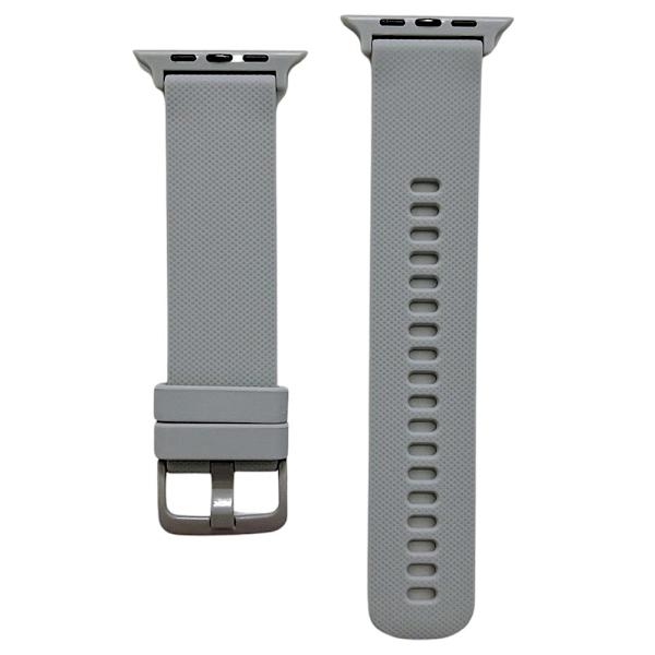 Apple Watch (45 mm) klokkerem i silikon med tekstur - Grå Silver grey