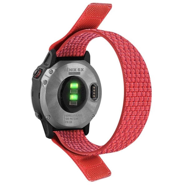 26mm nylon ranneke Garmin kellolle - Punainen Red