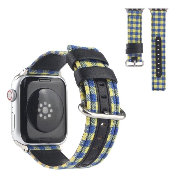 Apple Watch Series 6 / 5 40mm plaid nylon watch band - Yellow / Gul