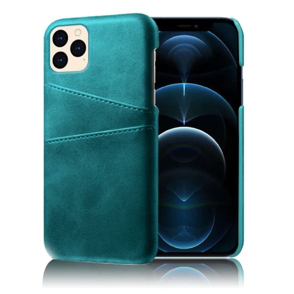 Dual Card Etui iPhone 12 / 12 Pro - Cyan Green