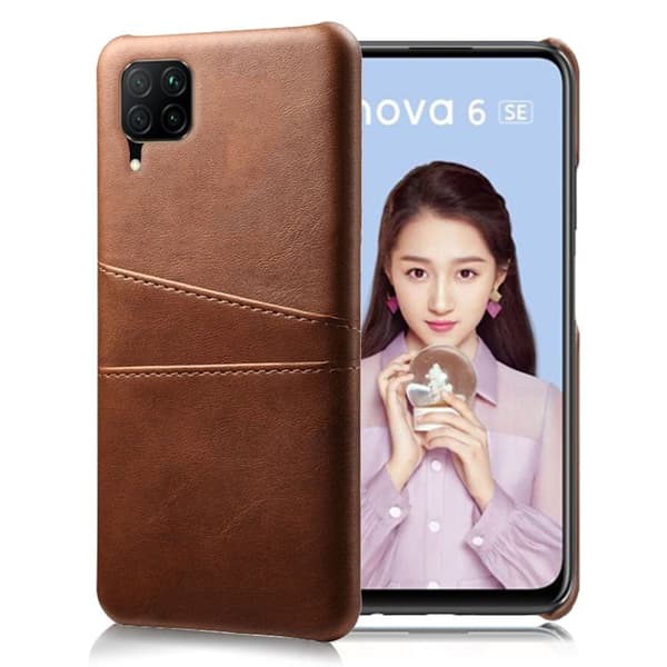 Dual Card etui - Huawei P40 Lite / Nova 6 SE - Kaffe Brown