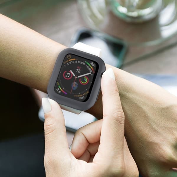 Apple Watch Series 3/2/1 42 mm slitesterk ramme med myk glans - Grå Silver grey