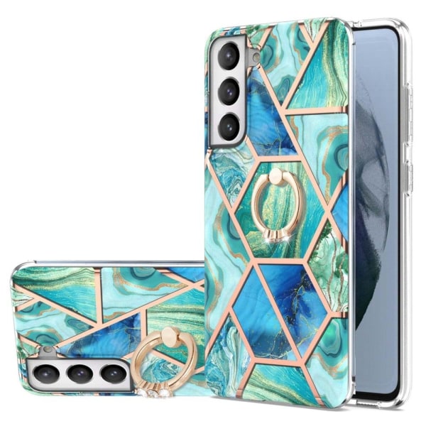 Marble Patterned Suojakuori With Ring Holder For Samsung Galaxy Blue