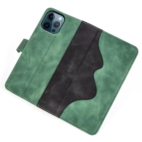 To-farvet iPhone 12 Pro Max læderetui - Grøn Green