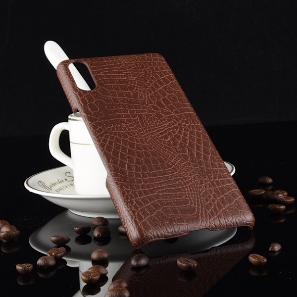 Sony Xperia L3 krokodille tekstur læder etui - Brun Brown