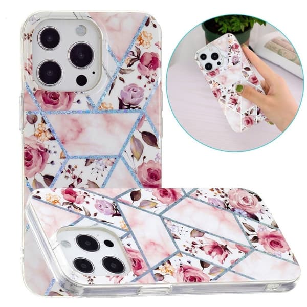 Marble iPhone 13 Pro Max Suojakotelo - Rose Multicolor